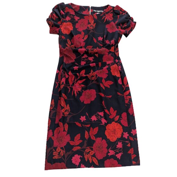 Karl Lagerfield Paris Scuba Crepe Pintuck Pleated Waist Sheath Dress* Size 2 - Picture 1 of 11